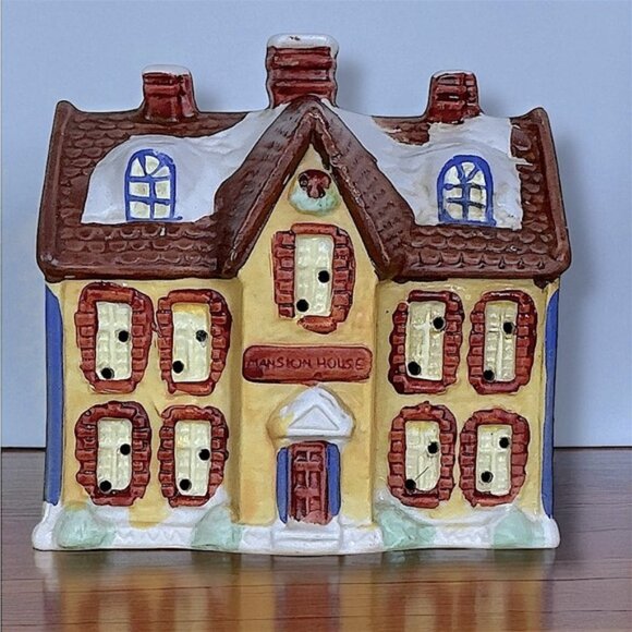 Village Mansion Holiday Dickens of London Christmas Porcelain House Vintage 1991 - Picture 3 of 16